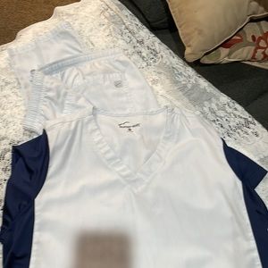 Cloud blue scrub set 2X too and XLP bottoms.